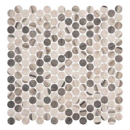 Andova Tiles SAMPLE Dexo 1 x 1 Glass Penny Round Mosaic Wall Floor Tile SAM-ANDDEX331